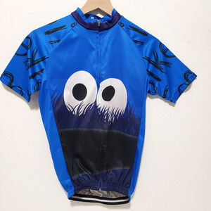Cookie Monster Unisex Youth XL? Blue Sesame Street Bike Bicycle Cycling Jersey